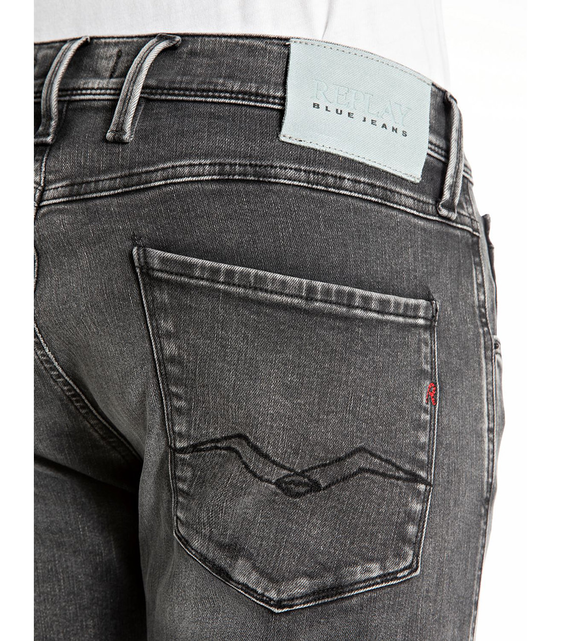 スリムフィットANBASS HYPERFLEXブラックストレッチデニム 詳細画像 ダークグレー 8